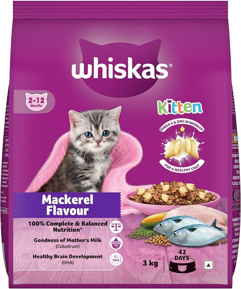 Whiskas Kitten Food Mackerel Flavour, 1kg