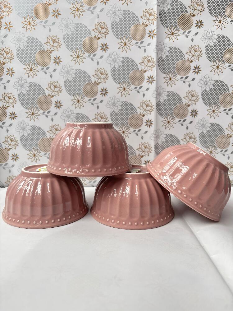 Lemon Tree Ceramic Plain Bowl Set Of 4