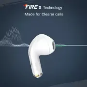 Fire-Boltt Fire Pods Ninja G201 Earbuds TWS IWP HD Calls, Quick Charge 24hrs playback Bluetooth Headset (White, True Wireless)
