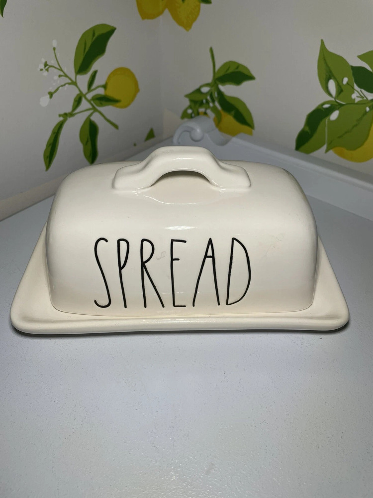 Rae Dunn Covered Dish White Ceramic