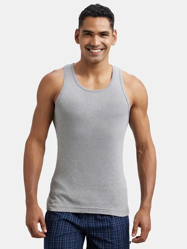 Jockey Pop Colour Vest FP04-01 M-Size Grey Mel
