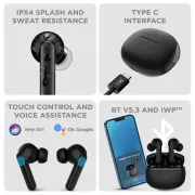 boat Airdopes 170TWS Earbuds with 50H Playtime, Quad Mics ENx™ Tech, Low Latency Mode, 13mm Drivers, ASAP™ Charge, IPX4, IWP™, Touch Controls & BT v5.3(Classic Black