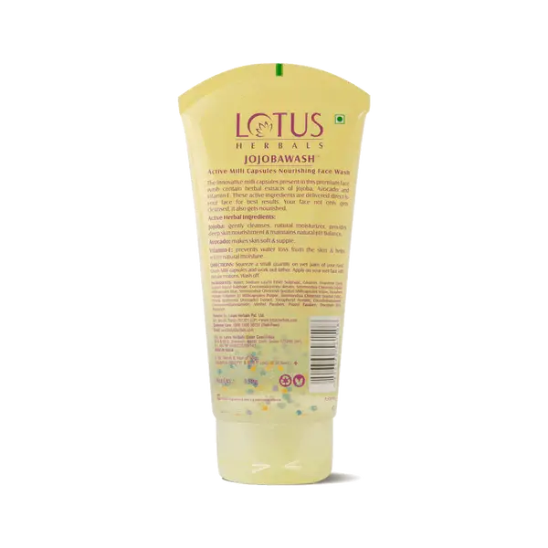 Lotus Herbals JOJOBAWASH Active Milli Capsules Nourishing Face Wash, 120 gm
