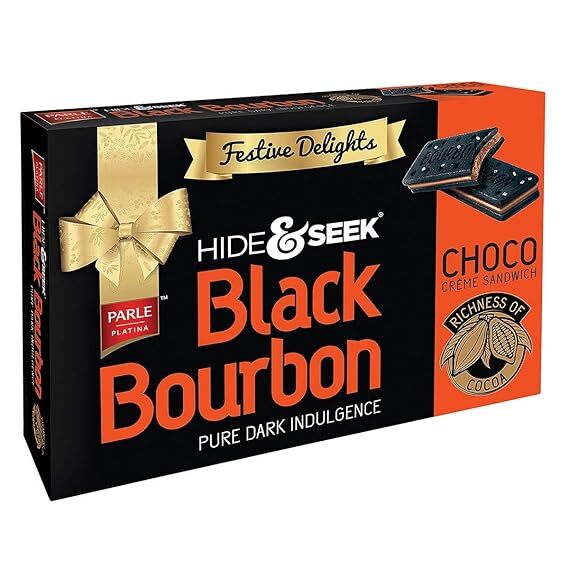 Parle platina hide &seek black bourbon choco creme sandwich, 300G