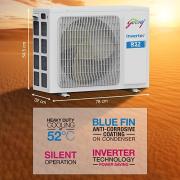 Godrej 1.5 Ton 3 Star Inverter Split AC (Copper, 2022 model, 5-in-1 convertible, Nano-Coated anti-viral filter AC 1.5T GIC 18TTC3-GVA, White)