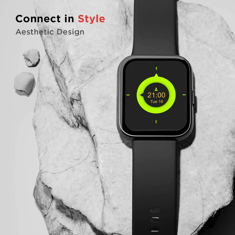 Wave Fit Call Alexa Built-in Smart Watch with 1.69 inch HD Display, 60+ Sports Modes, HR & SpO2 Monitoring