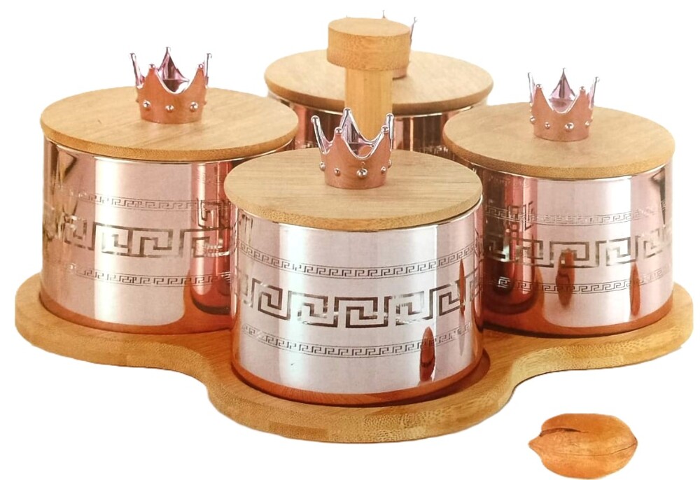 Welldeco Revolving Printed Jar Set 5Pcs