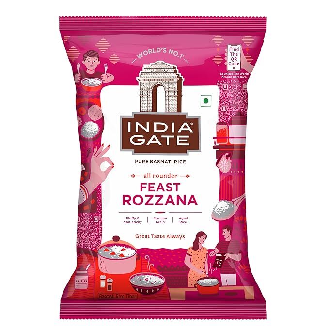 India Gate Basmati Rice Pouch, Rozzana, 1kg