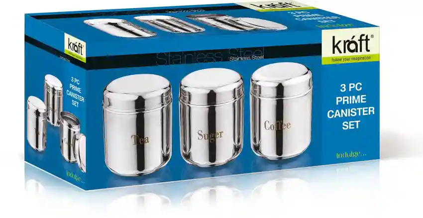 Kraft Steel Tea Coffee & Sugar Container