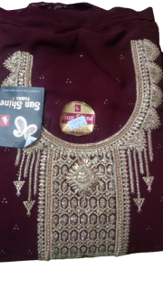 Latest Design Mehroon Cream Kadhai Suit