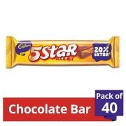 Bulk deal Cadbury 5 Star Chocolate Bar,(Pack of 40)