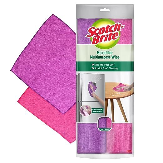 Scotch Brite Microfiber Multi-purpose Wipe, 2 Pack