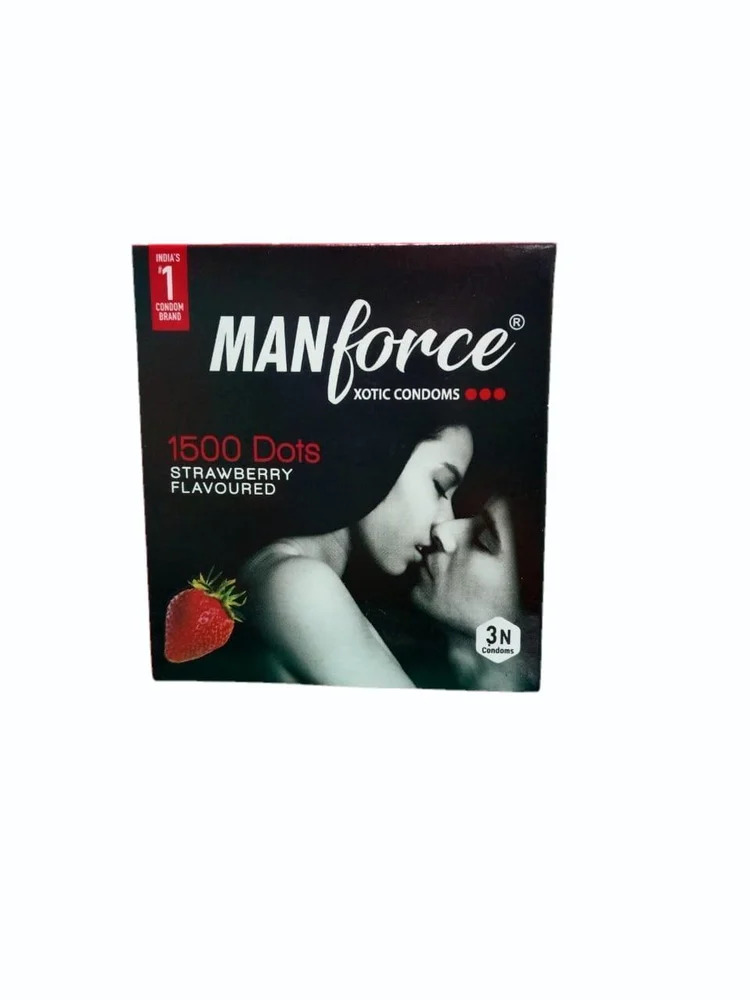 MANFORCE FLAVOUIRED 1500 DOTS STRAWBERRY CONDOM