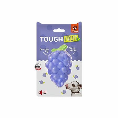 FOFOS Tough-Fruit Loud Squeaky Grape Dog Chew Toy - Purple