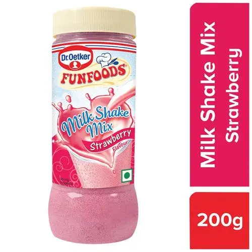 Dr. Oetker FunFoods Milk Shake Mix - Strawberry Flavour, 200 g