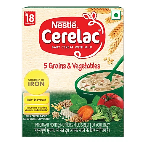 Nestle Cerelac Baby Cereal With Milk 5 Grains & Vegetables No refined Sugar 18to24 Months 300g