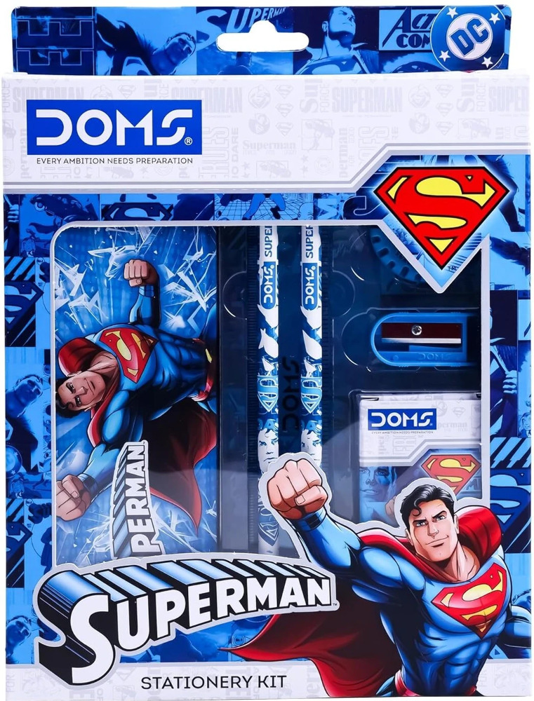 Doms Superman Stationery Kit Pack Of 1