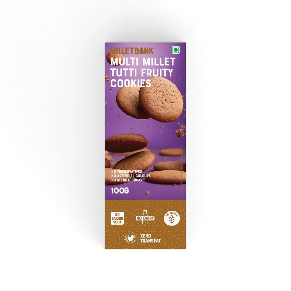 Millet Bank Multi Millet Tutti Fruity Cookies 100gm