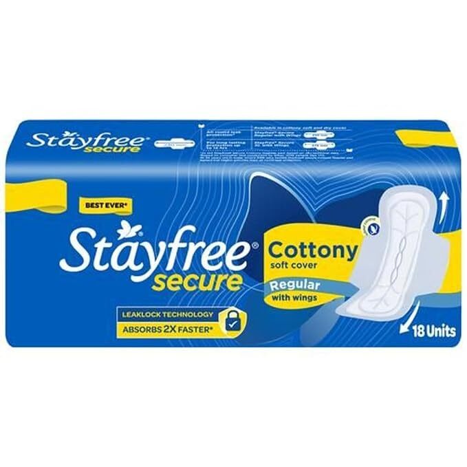Stayfree Secure Cottony Soft Cover Regular 18 Unit