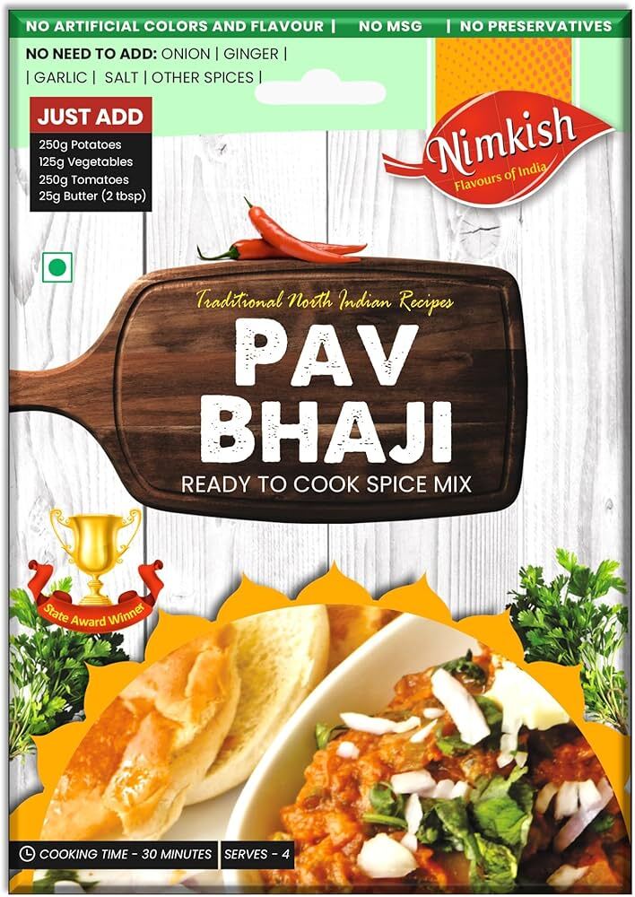 Nimkish Pav Bhaji Ready to Cook Spice Mix Masala 60g