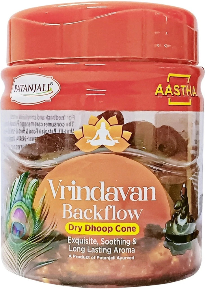 Patanjali Aastha Vrindavan Backflow Dry Dhoop Cones 160gm