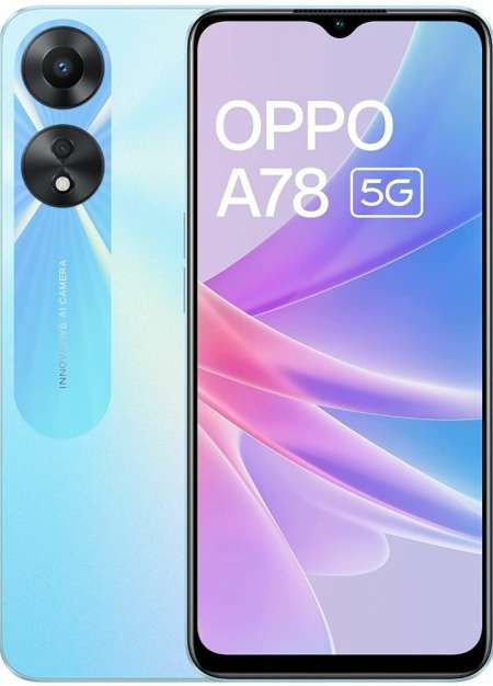 Oppo A78 5G (Glowing Blue, 8GB RAM, 128 Storage) | 5000 mAh Battery with 33W SUPERVOOC Charger| 50MP AI Camera | 90Hz Refresh Rate