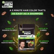 Garnier Men, Liquid Hair Colour, Shampoo Color, 3.0 Brown Black, 10ml+10ml