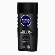 Nivea Men Body Wash, Deep Impact, 3 in 1 Shower Gel for Body, Free & Hair With Microfine Clay, 250 ml