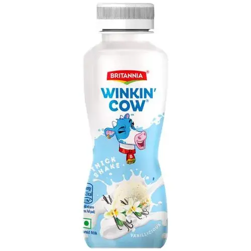 Britannia Winkin Cow Vanillicious Thick Milkshake - Rich In Calcium, 180 ml