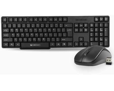 Zeb-Companion 107 USB Wireless Keyboard and Mouse Set with Nano Receiver (Black)