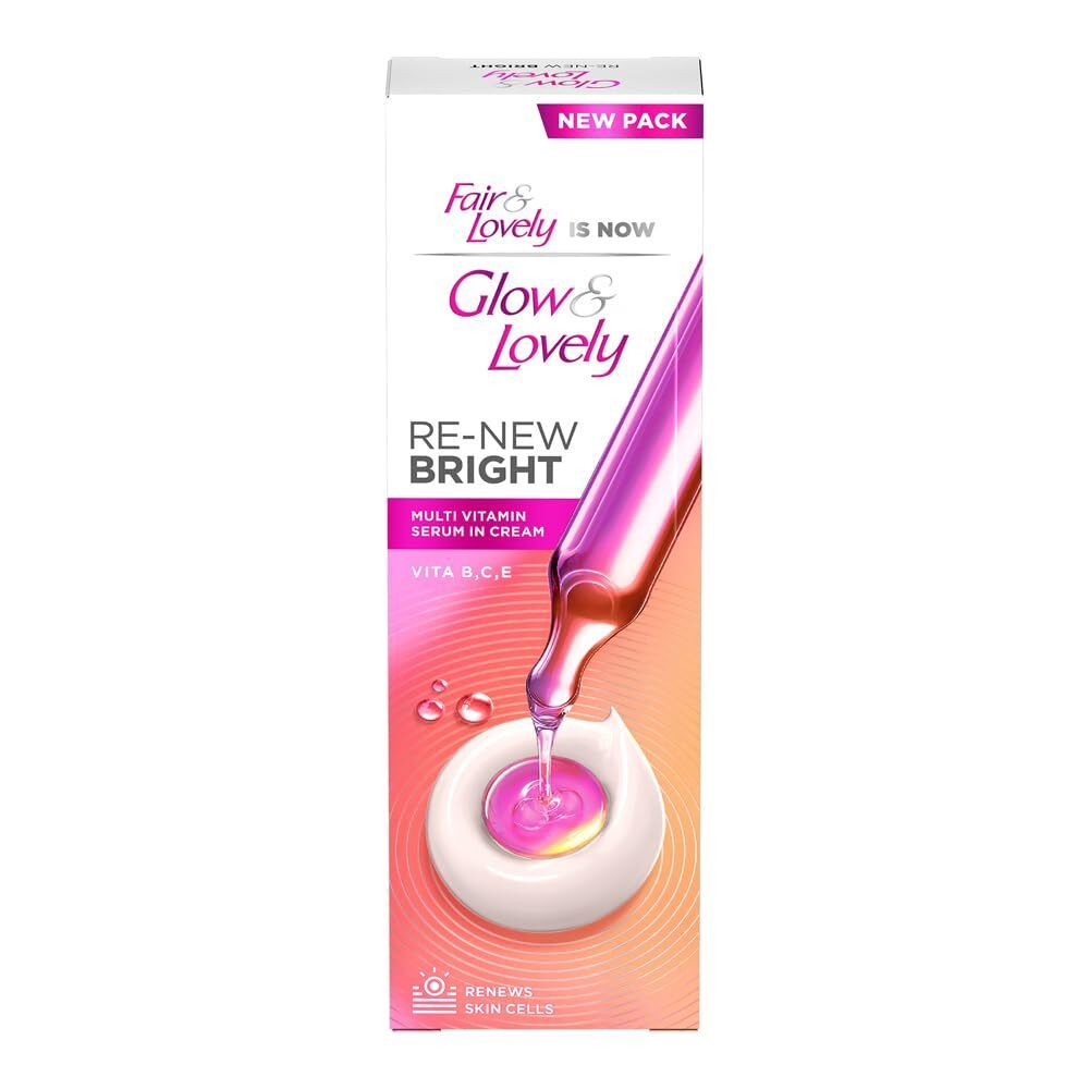 Fair & Lovely Is Now Glow & Lovely Re-New Bright, 50g