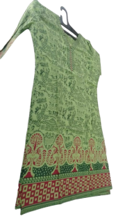 Cotton Straight Women's Kurtas Green