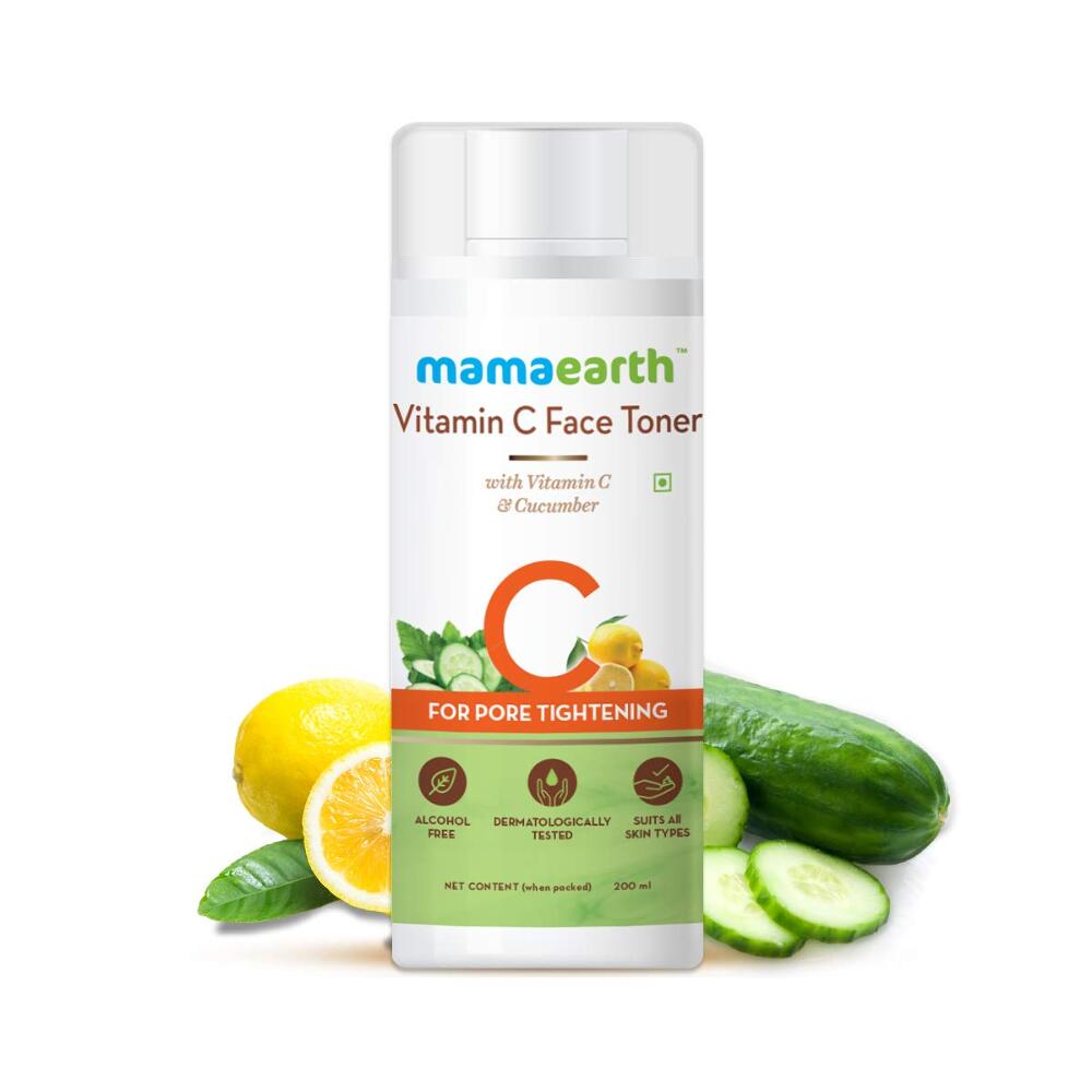 Mamaearth Vitamin C Face Toner with Vitamin C and Cucumber for Pore Tightening, 200 ml
