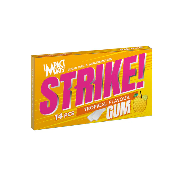Impact Mints Strik! Tropical Flavour Gum 14 Pcs