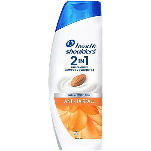 Head & Shoulders 2 In 1 Anti-Dandruff Shampoo+Conditioner With Almond Milk Anti-Hairfall, 180Ml