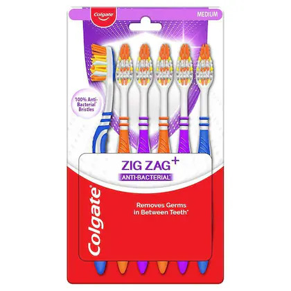 Colgate Zig Zag Deep Clean toothbrush packs of 6