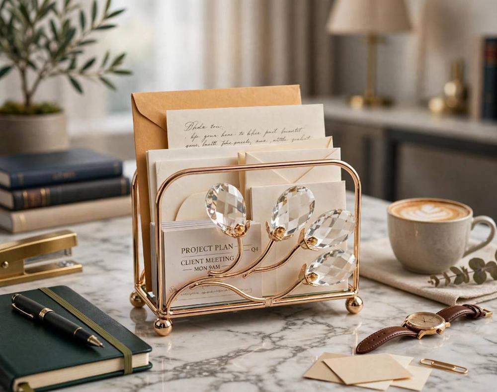 Luxury Crystal Flower Napkin Holder 1pc