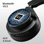 Portronics Muffs M2 Bluetooth Headphones On Ear With Upto 40 Hrs Playtime, 40mm Dynamic Drivers, AUX 3.5mm, Powerful Bass, Laptop & PC Support, Type C Charging Port, Foldable Design(Black)
