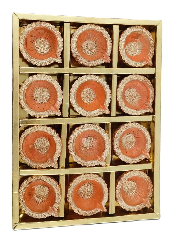 Traditional Decorative Terracotta Diya Set of 12