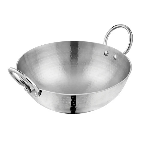 Vinod Stainless Steel Claro Series Hammered Kadhai 18Cm (900ML)