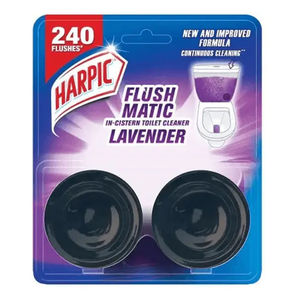 Harpic Flush Matic In-Cistern Toilet Cleaner Lavender, 50g*2