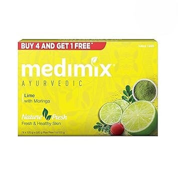 Medimix Ayurvedic Lime Natural Fresh Soap 500GM B4 G1 Free