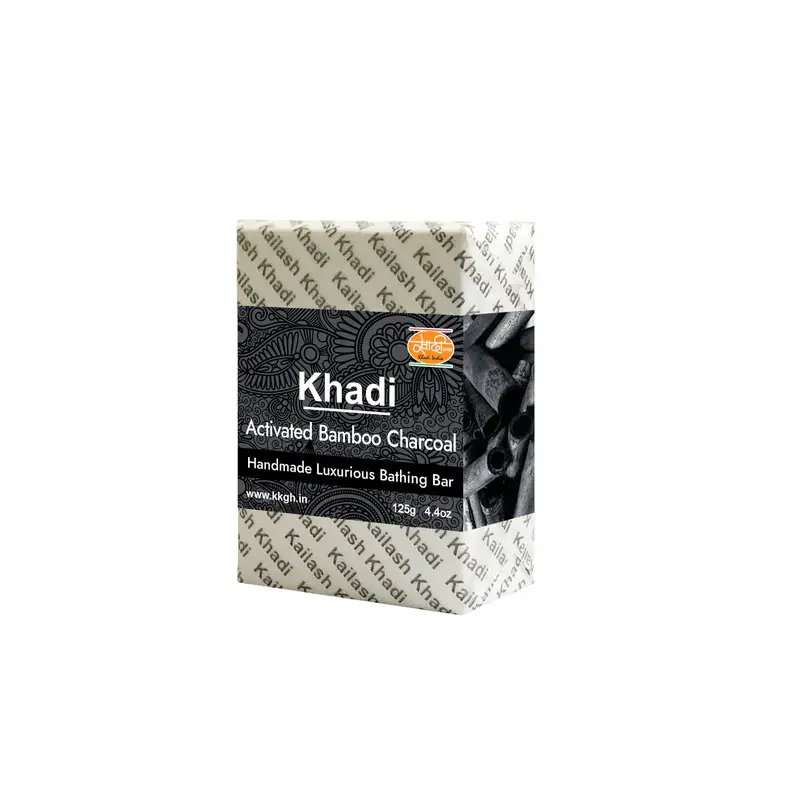 Khadi Activated Bamboo Charcoal Soap, 125 g