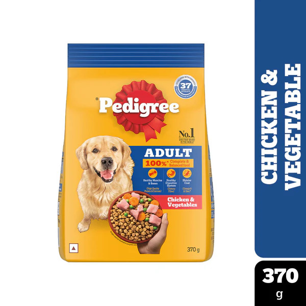 Pedigree Adult Dry Dog Food, Chicken & Vegetable, 370 g Pack