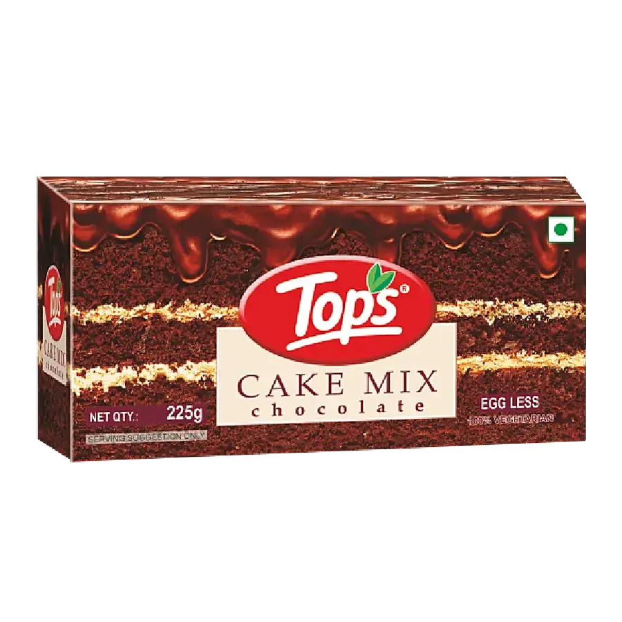 Tops Cake Mix - Chocolate (100% Vegetarian), 225 gm Carton