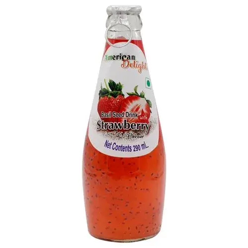 American Delight Basil Seed Drink - Strawberry Flavour, 300 ml
