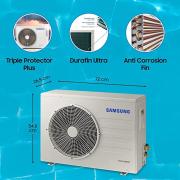 SAMSUNG Convertible 5-in-1 Cooling Mode 1.5 Ton 5 Star Split Inverter Anti Bacteria Filter AC - White AR18BYNZAURXNA