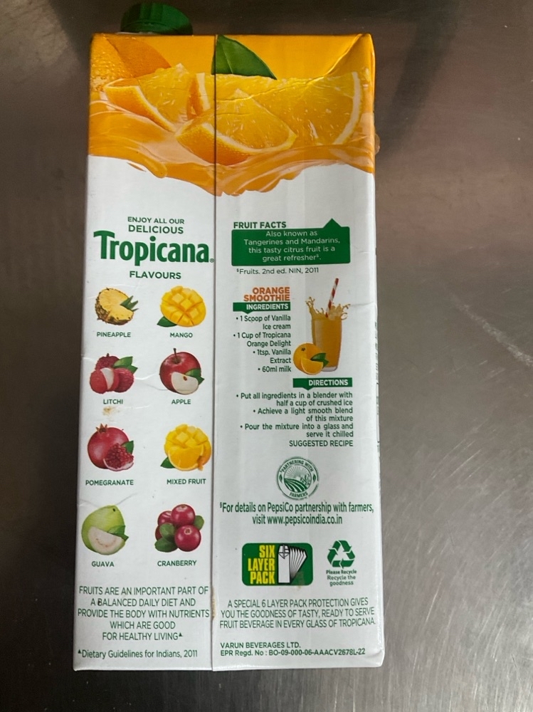 Tropicana orange delight juice 1L