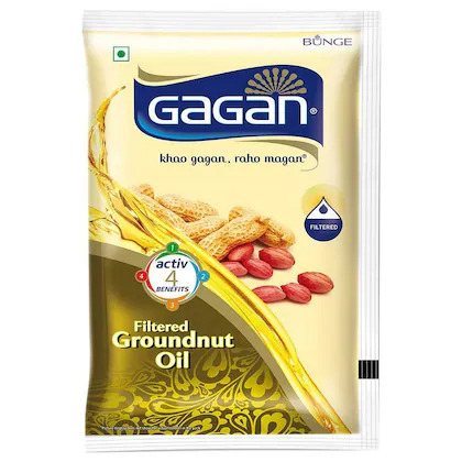 Gagan Active Refined Groundnut Oil, 1Ltr
