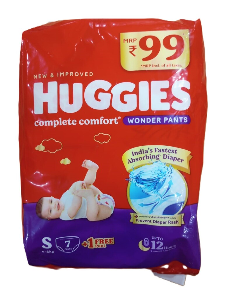 Huggies Comfort Pants Small Size 4-8Kg Upto 12 Hours Absorption